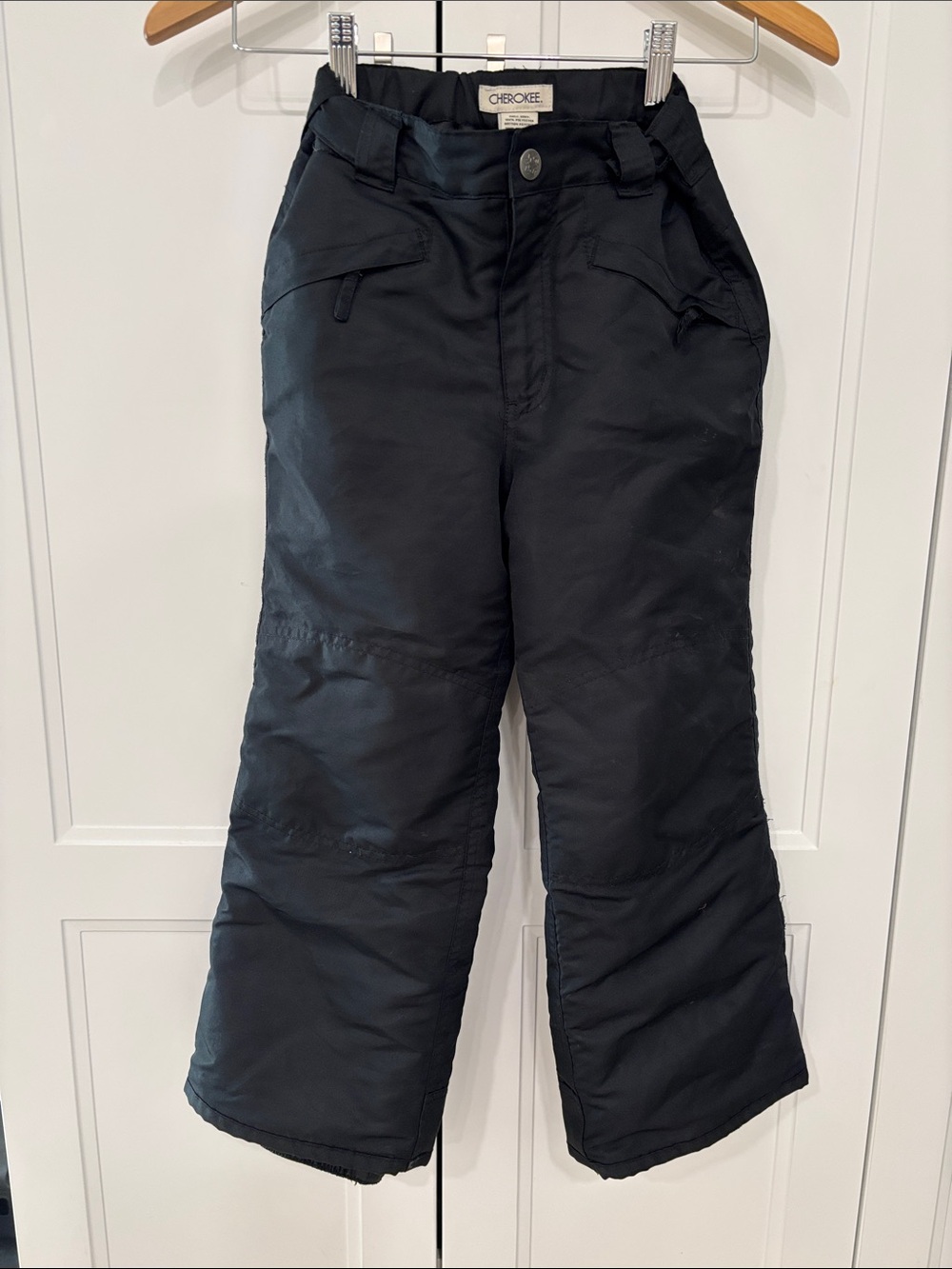 Kids Black Snow Ski Waterproof Pants - 6/6x